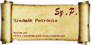 Szedmák Petrónia névjegykártya