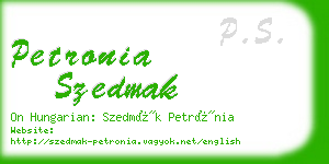 petronia szedmak business card